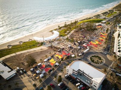 Scarborough Beach and the esplanade from the air