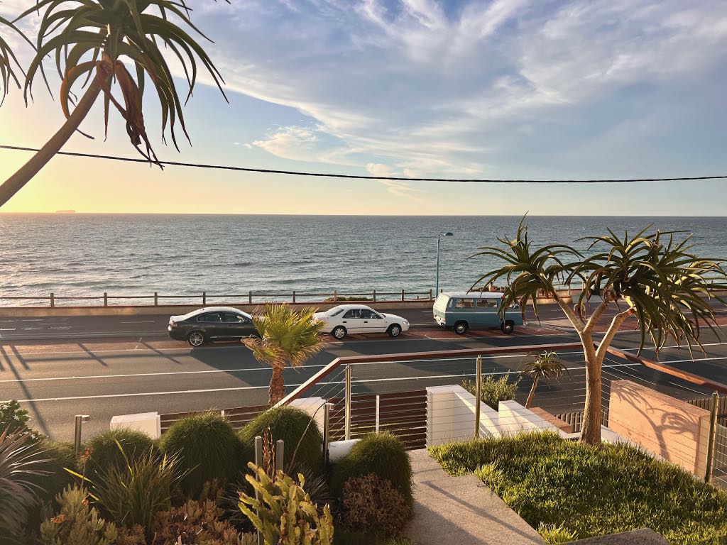 Sunset over the Indian Ocean from the front of the house